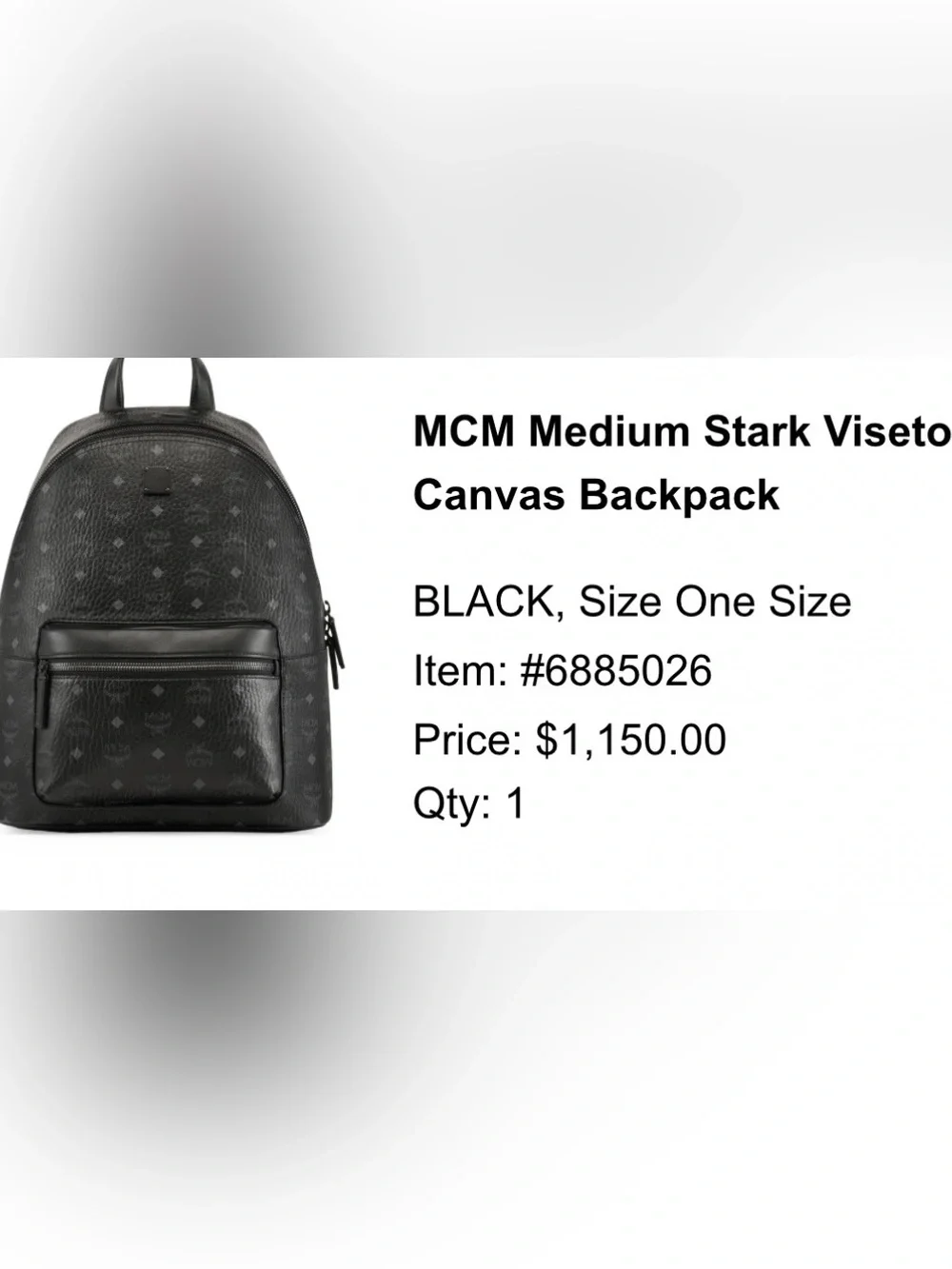 MCM Black Logo-Print Leather Backpack